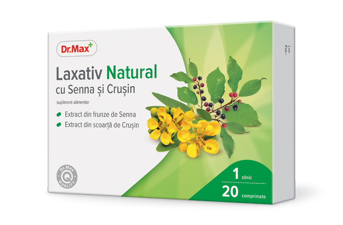 Dr. Max Laxativ natural cu senna si crusin, 20 comprimate filmate